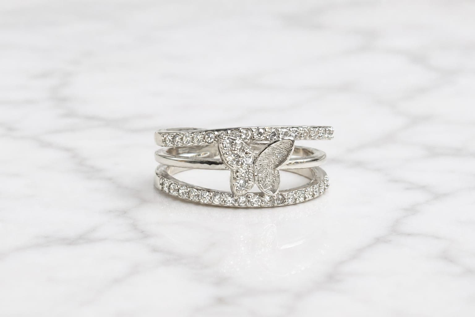 Silver Stone and Butterfly Ring — photo 2